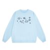 Trendy Sweatshirt With Cat & Dog Print — Blue