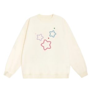 Dopamine Star-Print Sweatshirt — Creamy Apricot