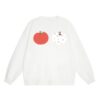 Colorful Apple Print Sweatshirt — White
