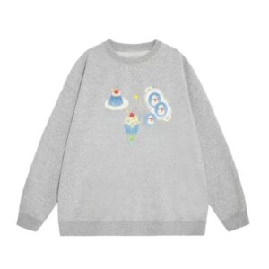 Afternoon Tea Doodle Crewneck Sweatshirt — Grey