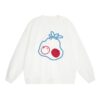 Creative Apple-Print Sweatshirt – White