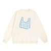 Mesh Tote-Style Sweatshirt — Apricot
