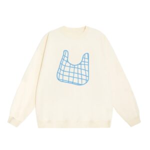 Mesh Tote-Style Sweatshirt — Apricot