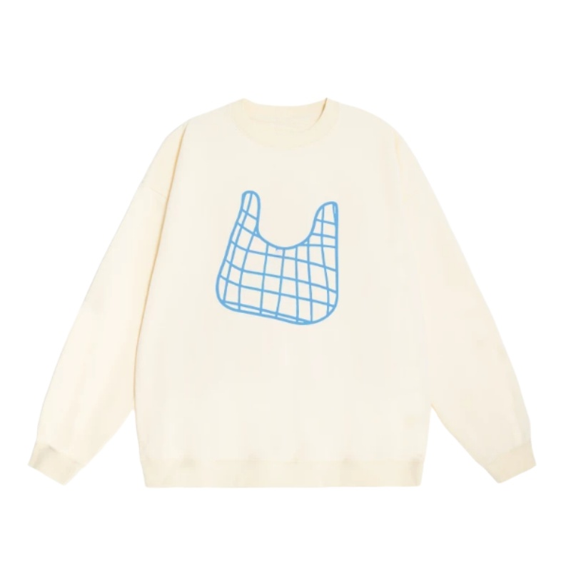 Mesh Tote-Style Sweatshirt — Apricot