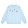 Cute Apple & Bear Print Sweatshirt — Blue