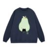 Stylish Creative Printed Sweatshirt — Navy Blue