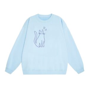 Minimalist Cat Design Crewneck Sweatshirt